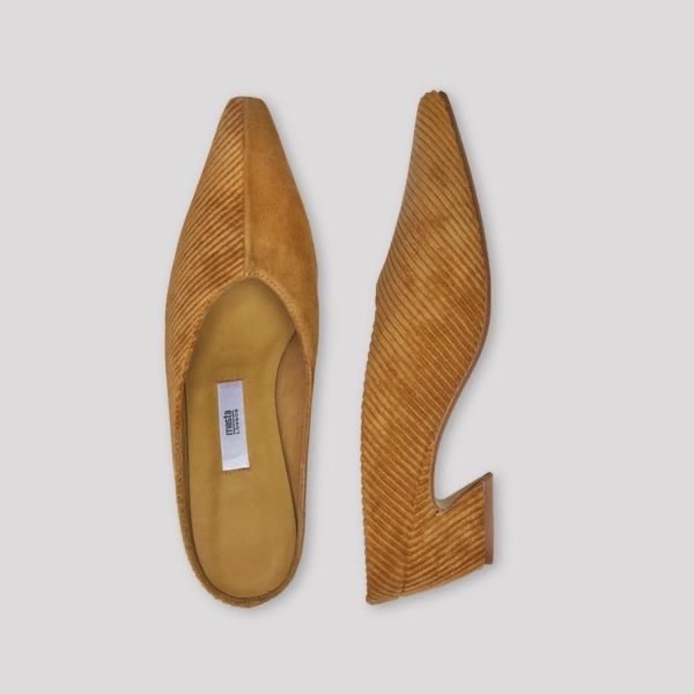 MIISTA Albertine corduroy and suede mules